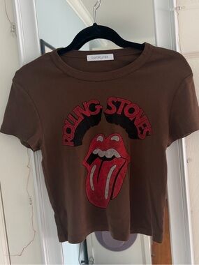Daydreamer Brown Rolling Stones Tongue Logo Tee